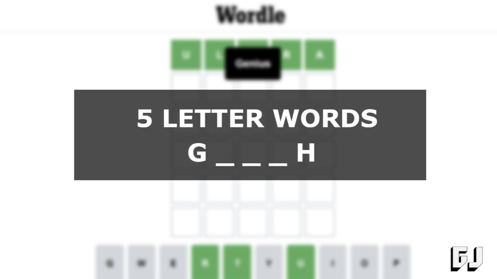 5 letter words starting with g and ending with o