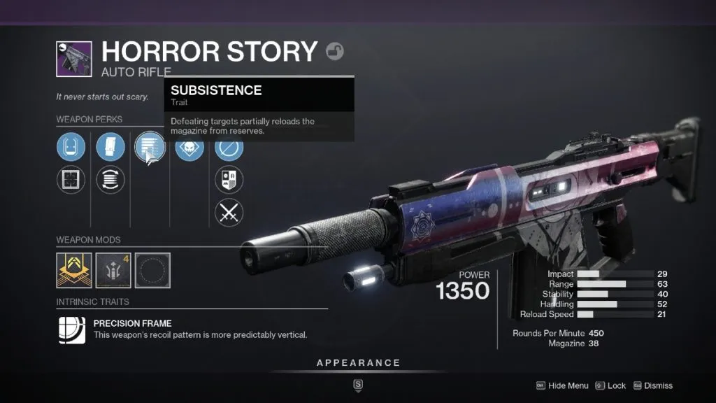 Top 15 weapon perks in Destiny 2 - Subsistence