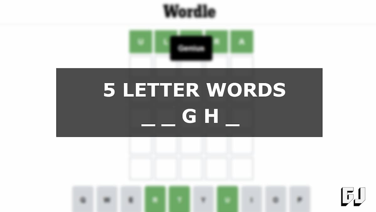 5 letter word ends with gh