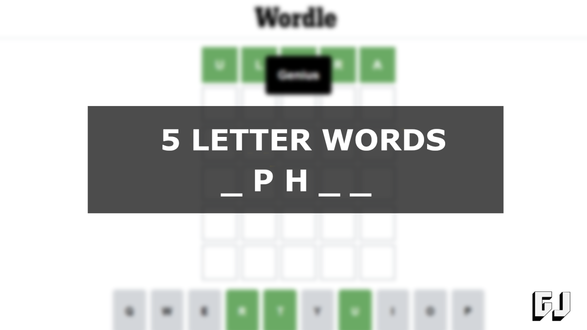 5 Letter Words with PH in the Middle