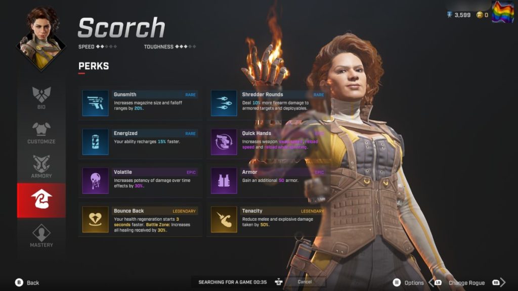 Rogue Company Scorch Perks