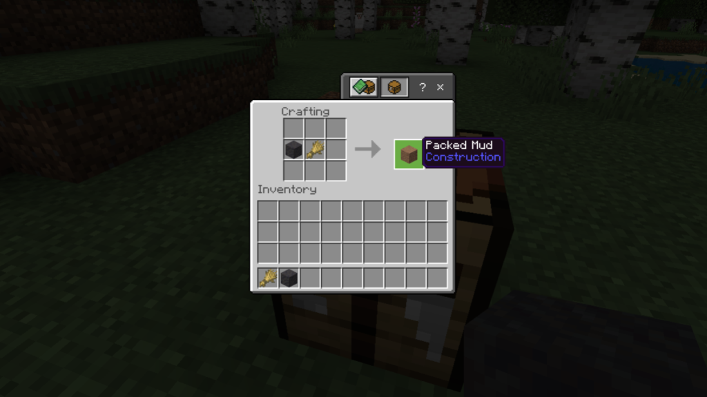 Crafting Recipe for Packed Mud in Minecraft