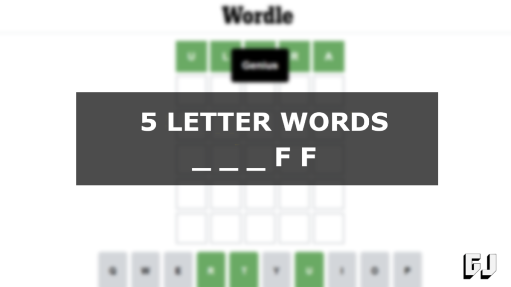 4 letter words ending with ff for kindergarten