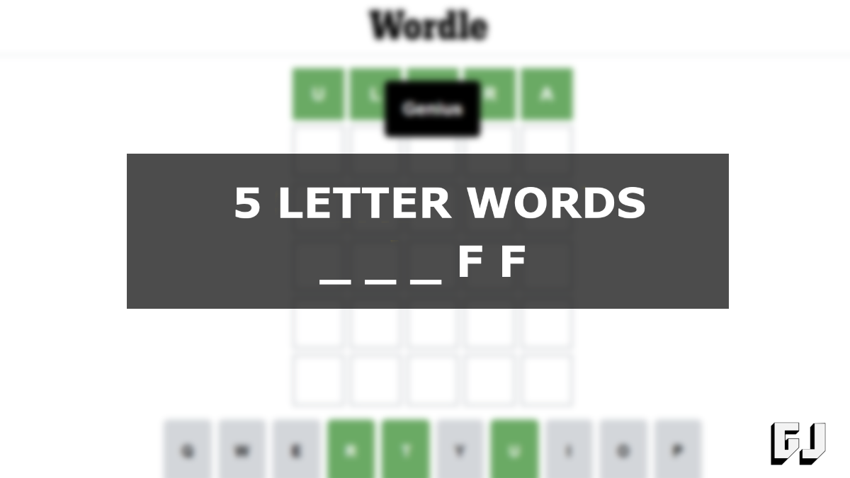 5 Letter Words Ending FF