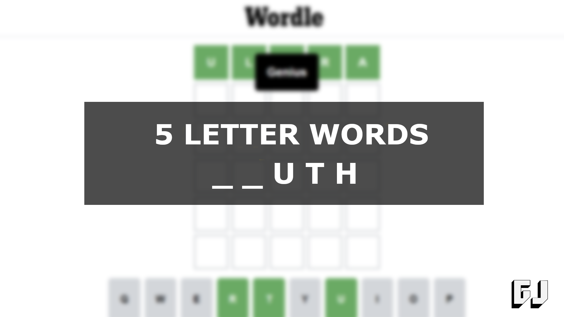 5 letter words ending with uth