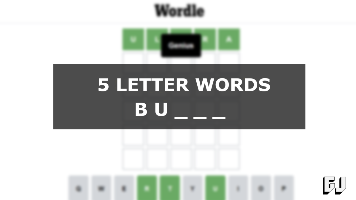 5 Letter Words Starting with BU