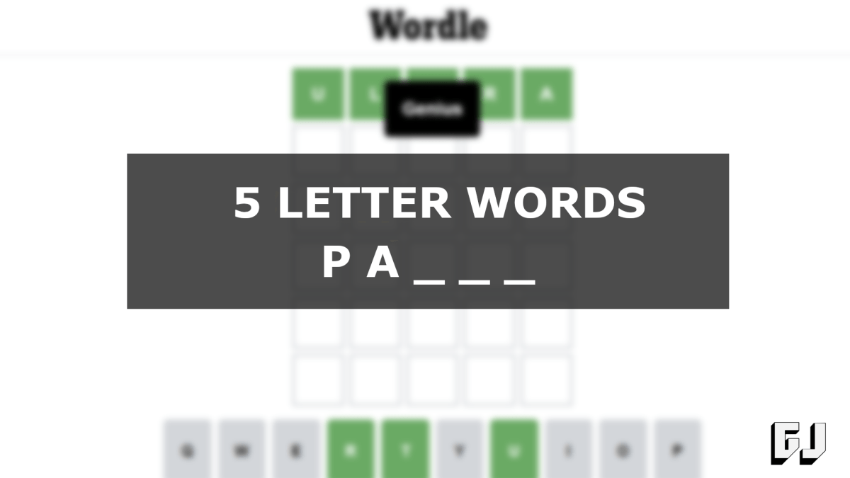 5 Letter Words Starting with PA