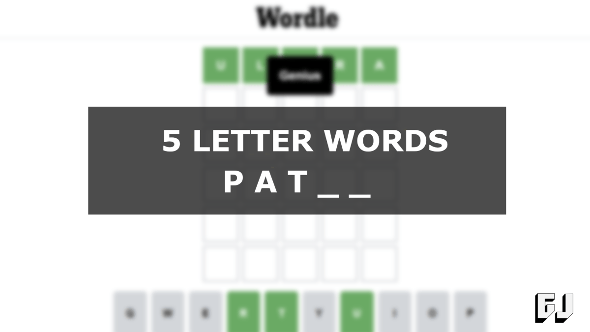 5 Letter Words Starting with PAT