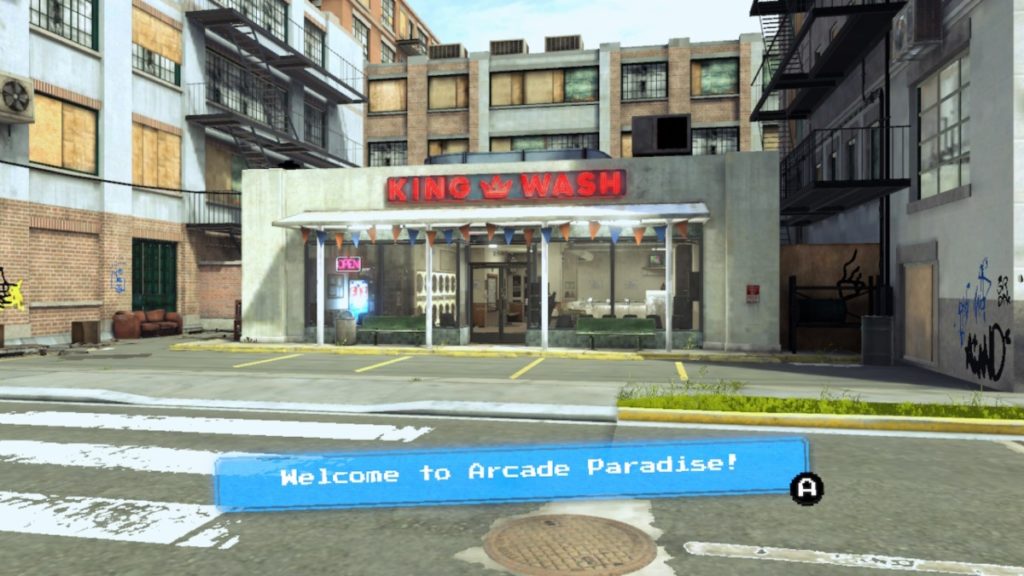 Arcade Paradise King Wash Building