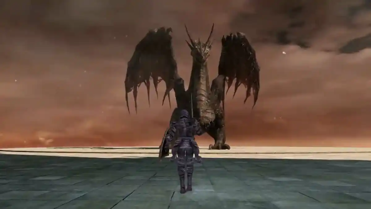 Dragon Battle Scene in Dark Souls 2