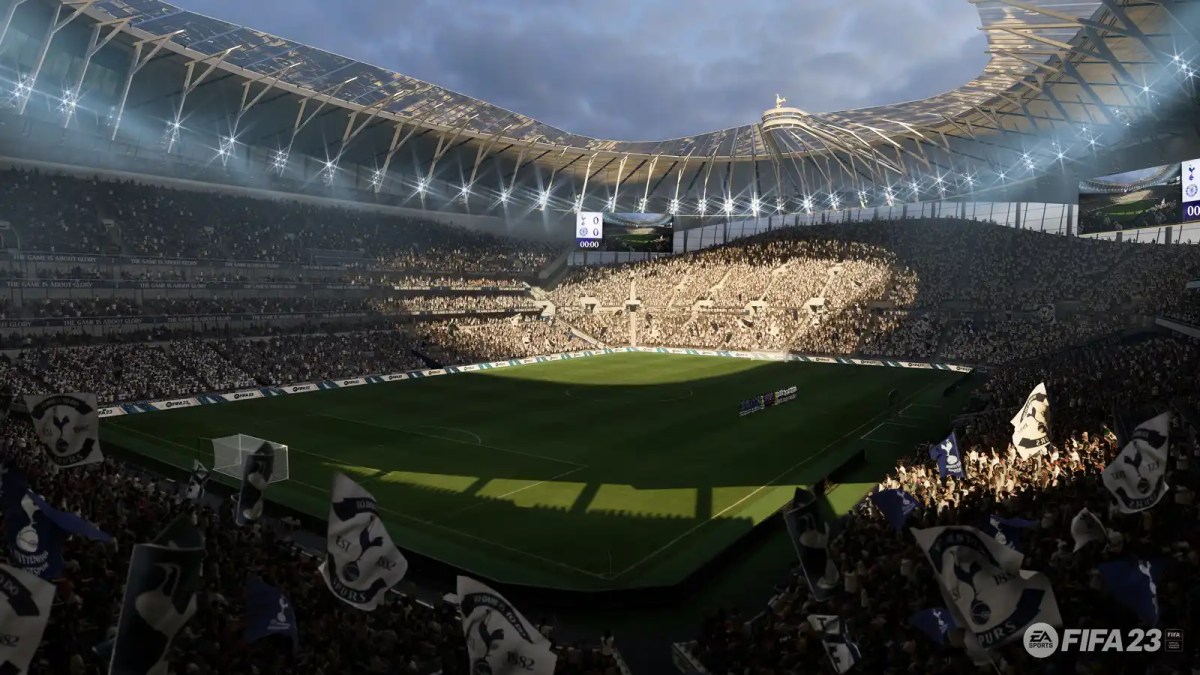 FIFA 23 screenshot of Tottenham Hotspur stadium