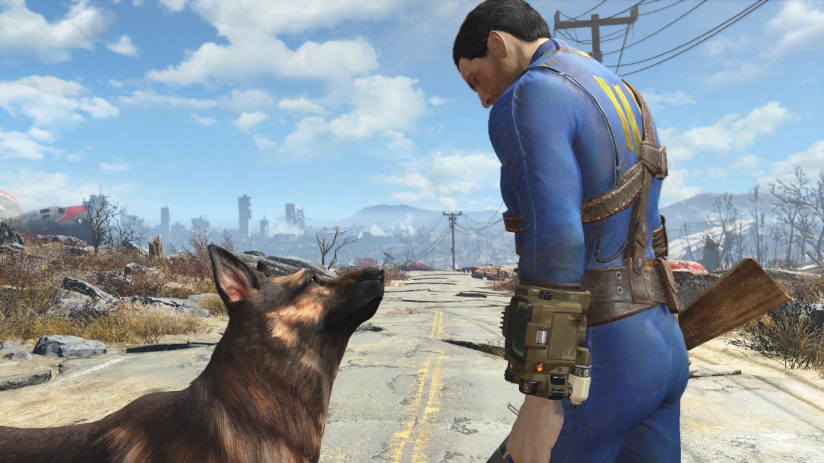 Fallout 4 Wanderer and Dogmeat standing
