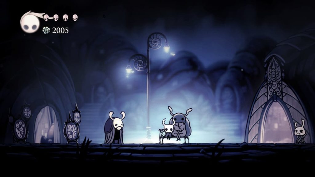 Sitting on a Bench in Hollow Knight