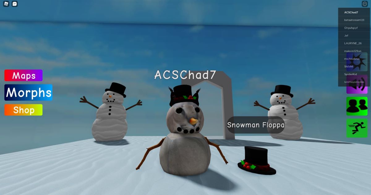 Roblox Find the floppa morphs snow map 21 floppas 