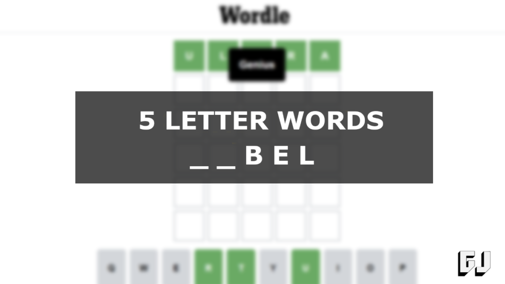 5 letter words containing bel