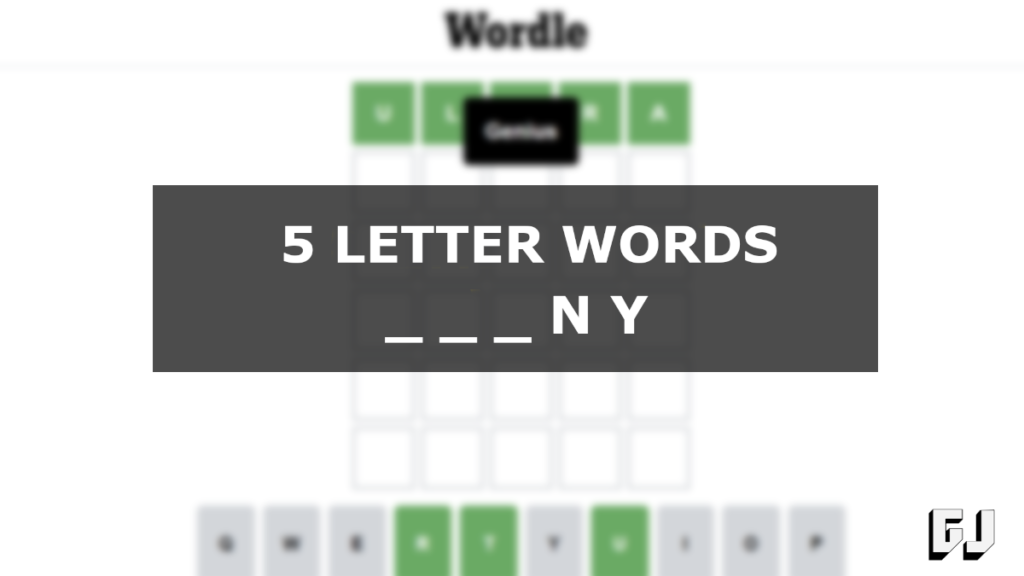 5 Letter Words Ending NY