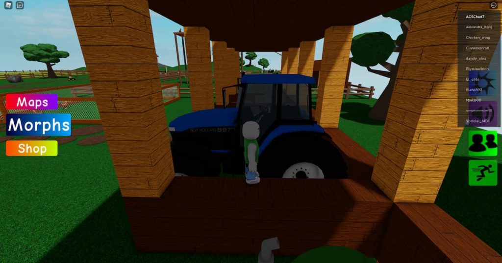 blue tractor in find the floppa morphs