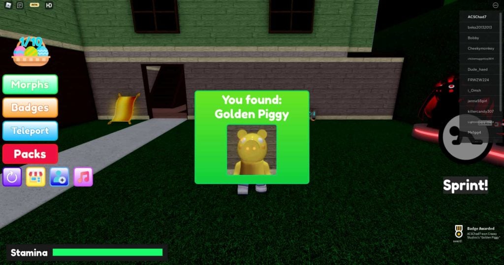 finding the golden piggy morph in find the piggy morphs