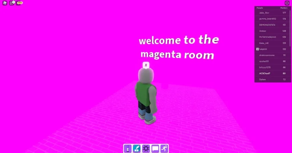 magenta room in find the markers