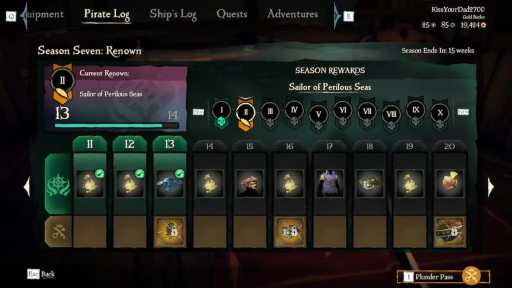 renown tracker in Sea of Thieves