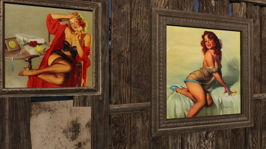 Atom Bomb Pinups Paintings Mod in Fallout 4