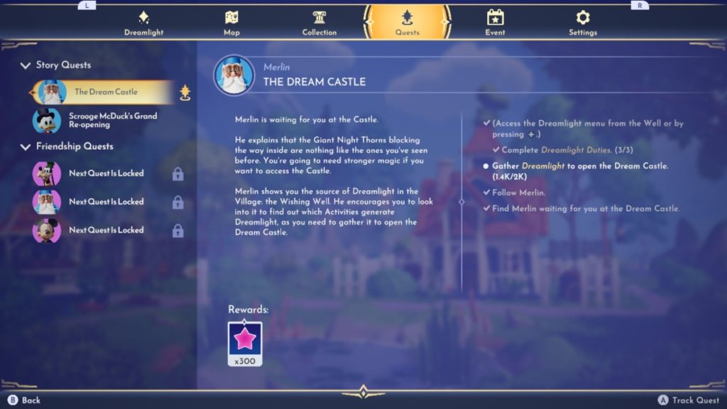 Disney Dreamlight Valley Quest Log