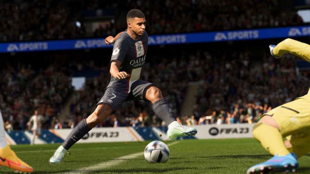 Mbappe performing skill in FIFA 23