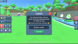 Roblox Mining Clicker Simulator Codes Screen