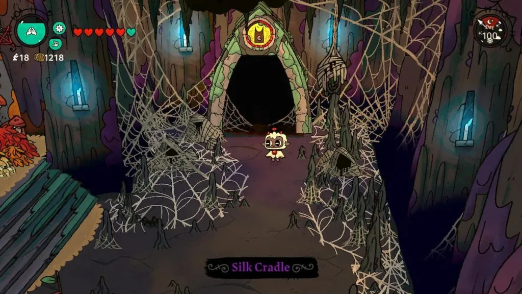 Silk Cradle Dungeon in Cult of the Lamb