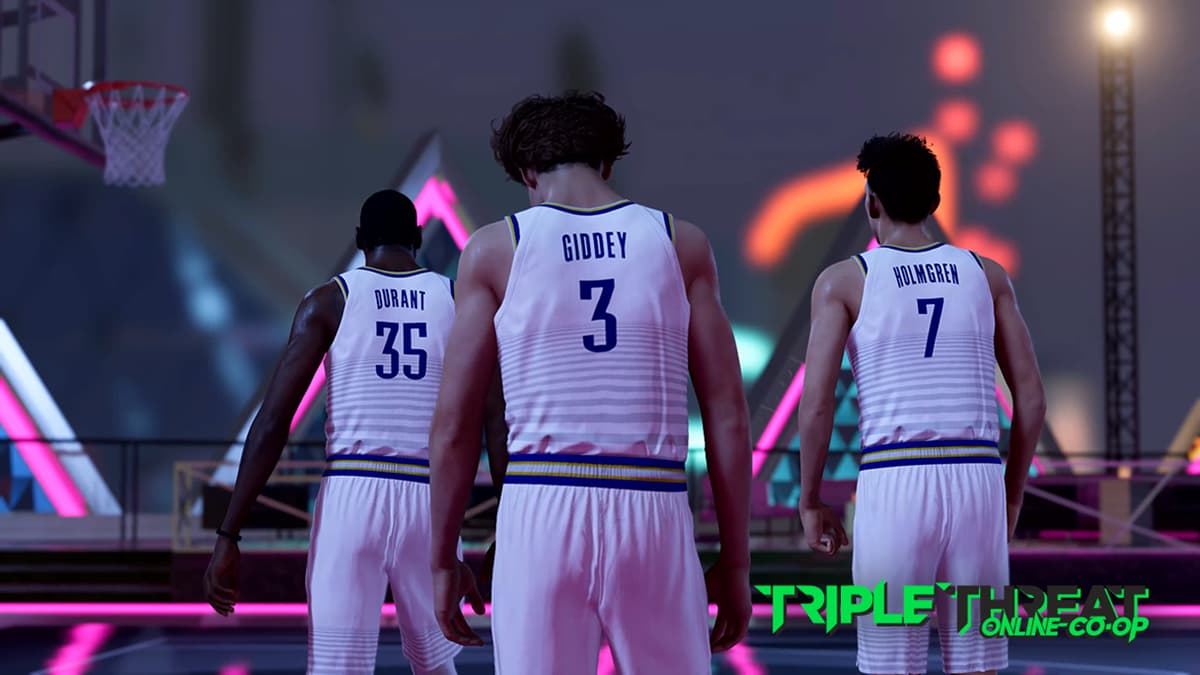 nba 2k23 screenshot of triple threat online co-op mode MyTeam