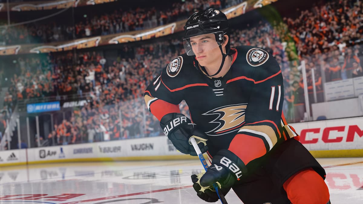 NHL 23 screenshot of Anaheim ducks player