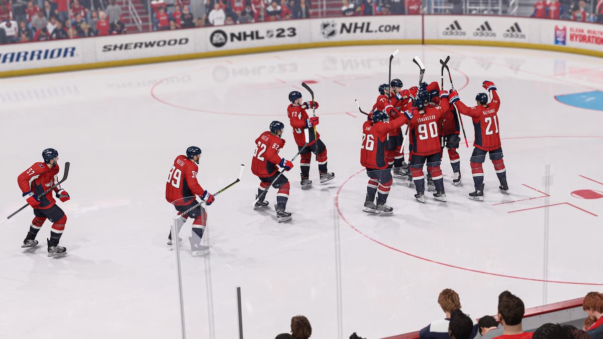 NHL 23 screenshot of Washington capitals team