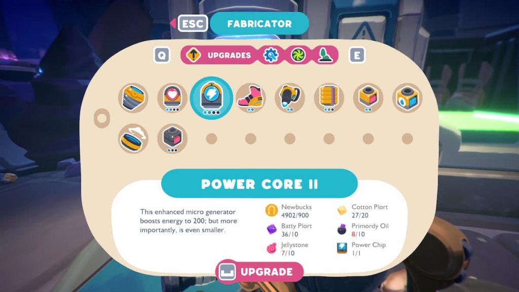 power core upgrade in Slime Rancher 2