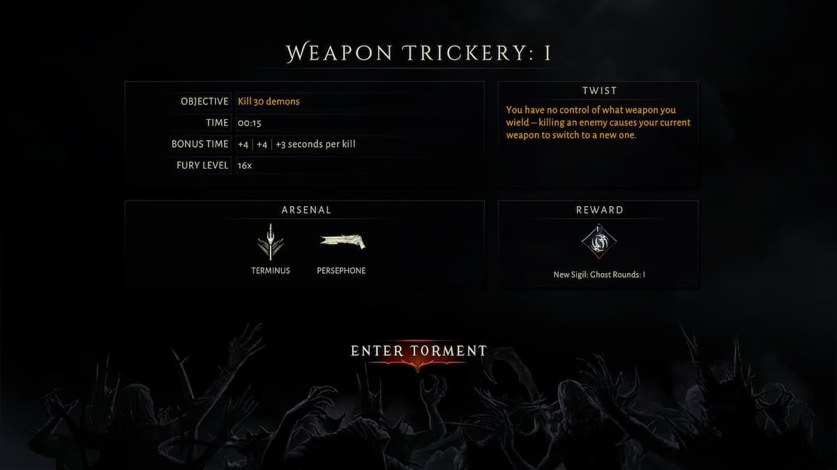 weapon trickery I info in metal hellsinger