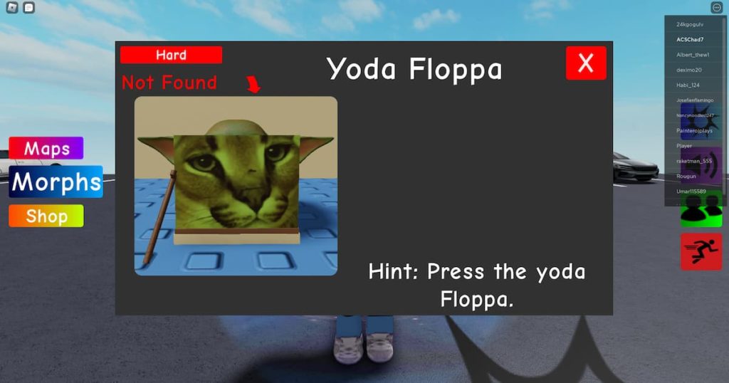 yoda floppa index page in find the floppas