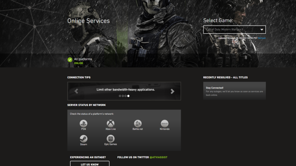 Эпик геймс сервер отключен. Activision Servers. Как узнать IP сервера в Cod Modern Warfare.