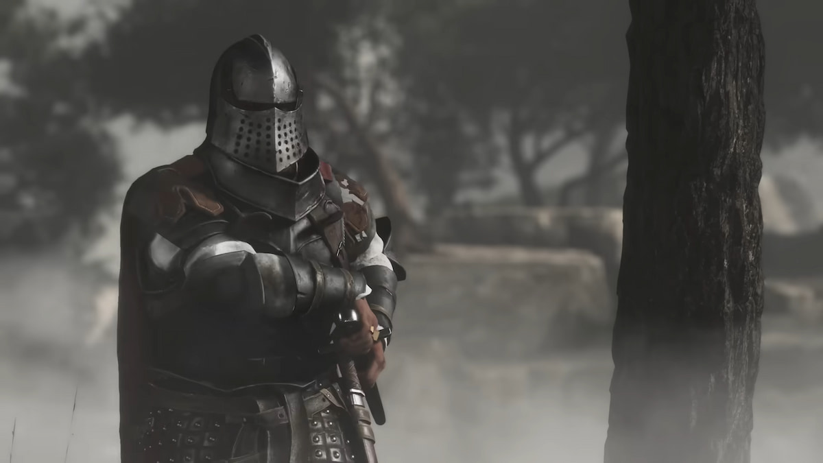 An armored soldier standing at the night time in A Plague Tale Requiem