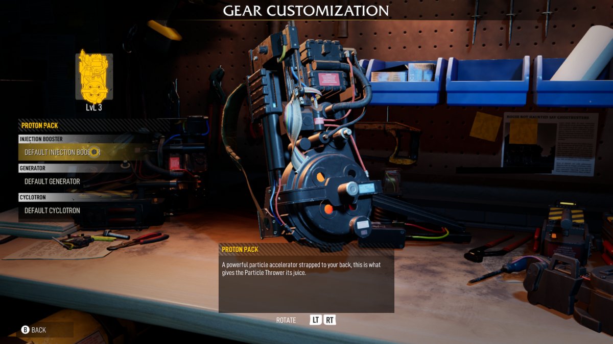 Proton Pack Customization Screen