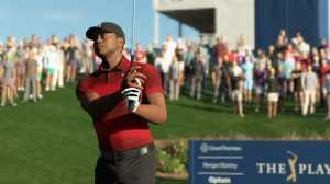 Tiger Woods hitting a shot in PGA Tour 2K23