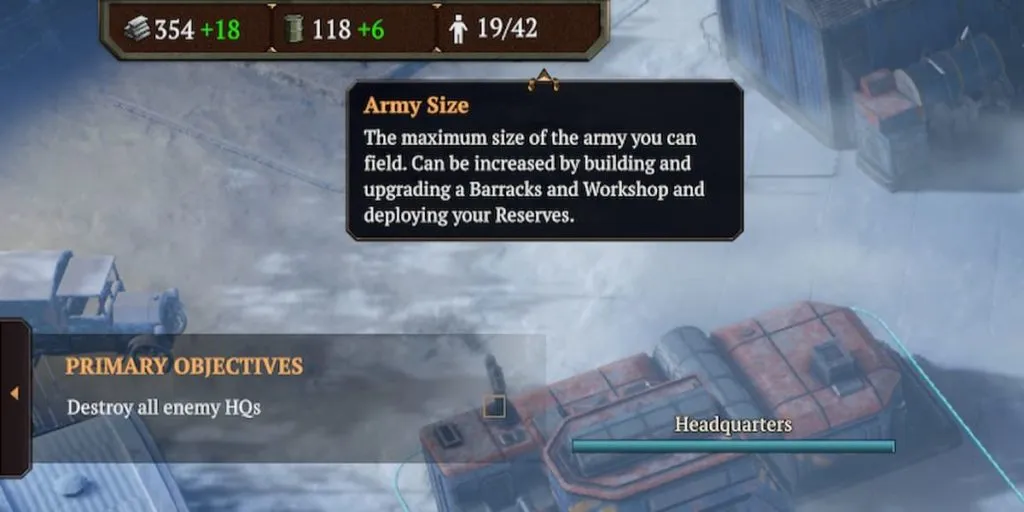 army size in Iron harvest