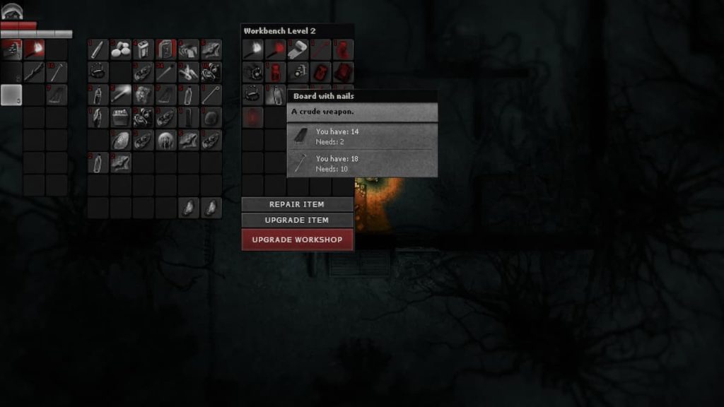 board with nails in Darkwood