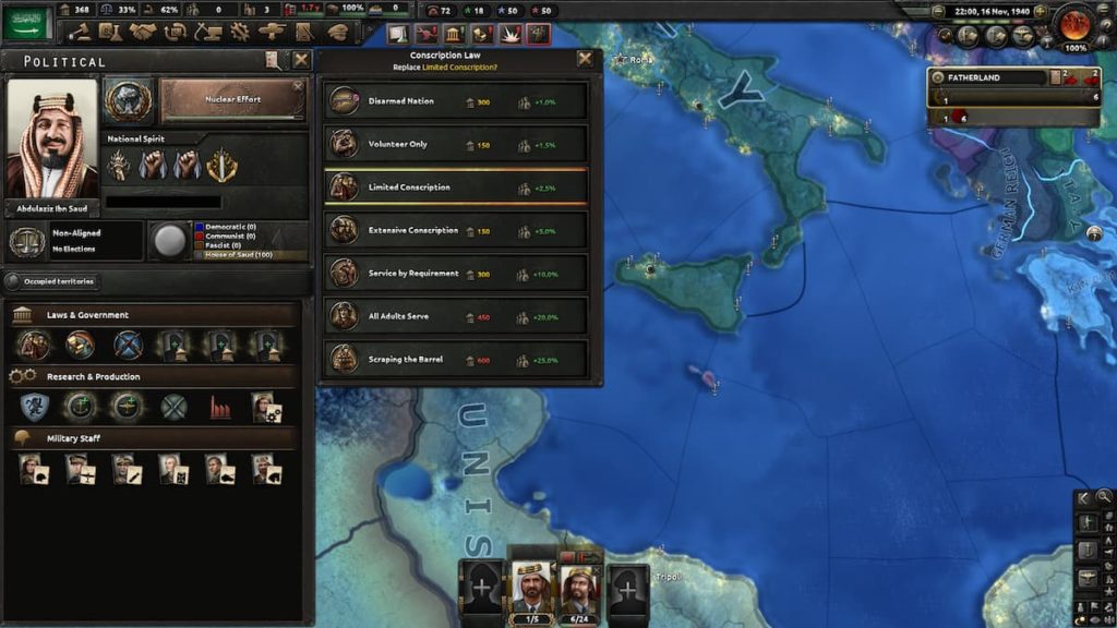 conscription law in hearts of iron 4