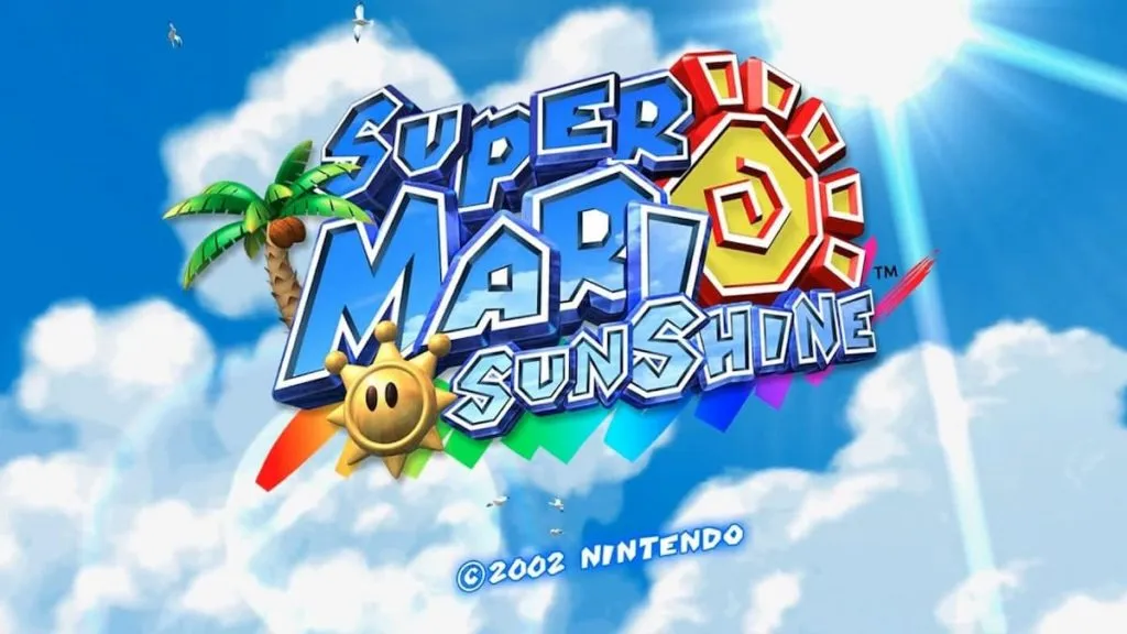 Super Mario Sunshine title screen
