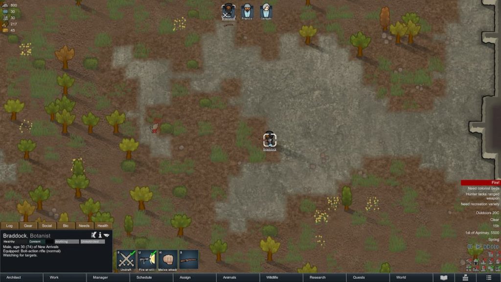 shooting hare in rimworld