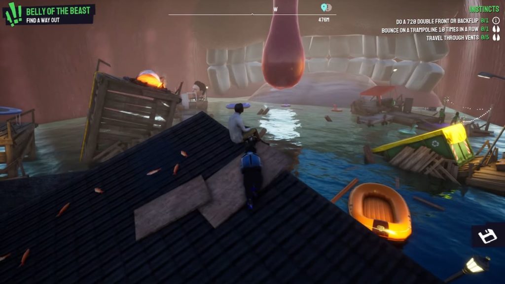 Goat inside the whale's mouth in Goat Simulator 3