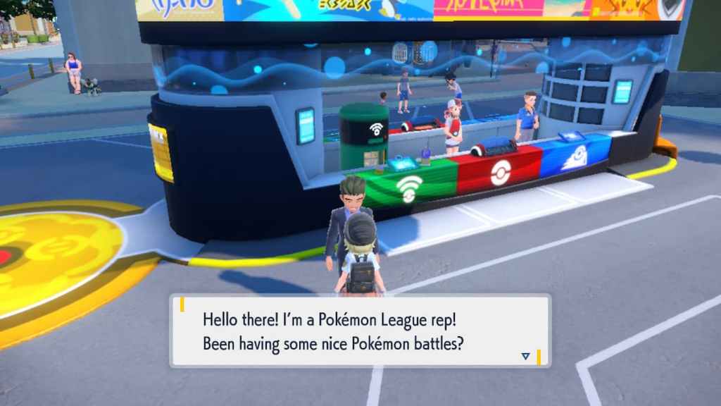 Talking to a Pokemon League Rep in Pokemon Scarlet and Violet