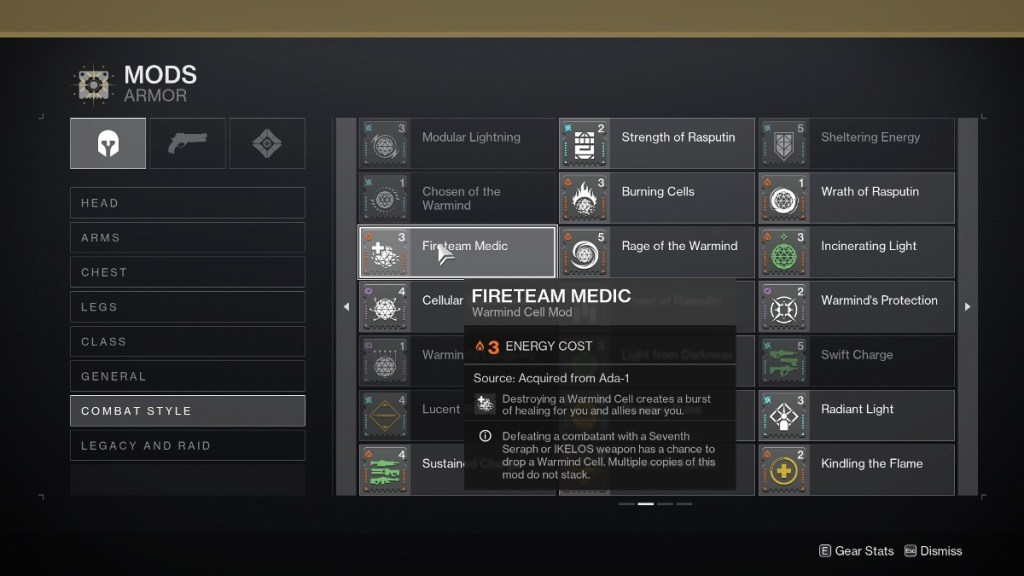 Destiny 2 Fireteam Medic in collections. 