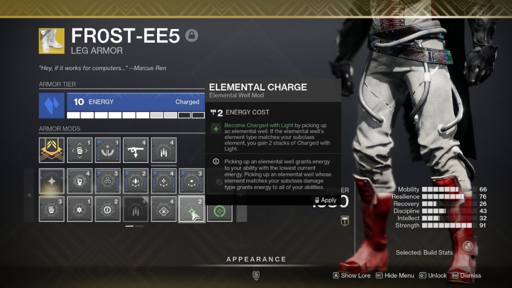 Destiny 2 top 15 armor mods - Elemental Charge in inventory.