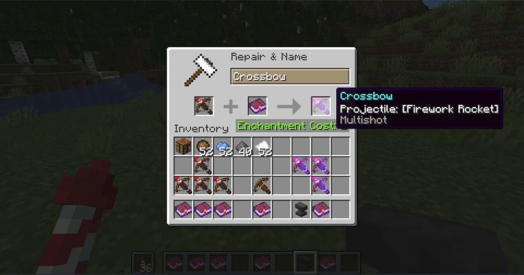 enchanting crossbow in minecraft