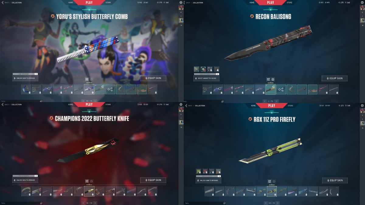 All VALORANT butterfly knives ranked.